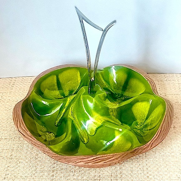 Vintage Dining Mid Century Serving Tray Caddy Divided Dish Ca